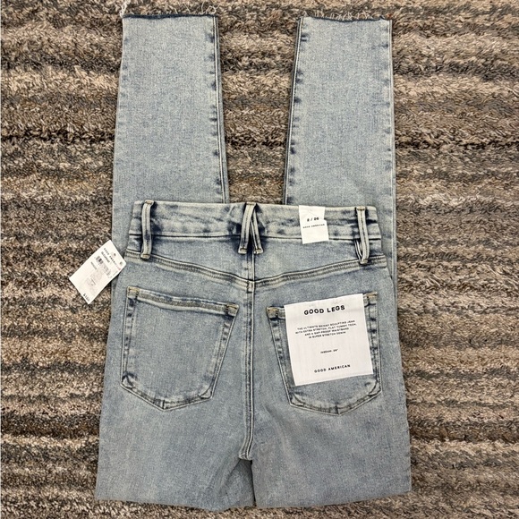 Good American Good Legs High Rise Raw Hem Skinny Jeans Sz 2/26 NWT | Skinny NEW- - Picture 10 of 13